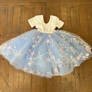 Pleiades Blue Tulle Star Dress Girls 3 Velvet Boutique Handmade Princess Formal